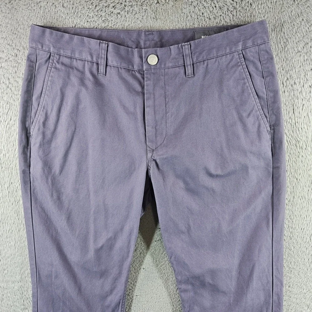 Bonobos Mens Slim Fit Washed Chino Pants Purple Gray 33x32 Casual Trousers